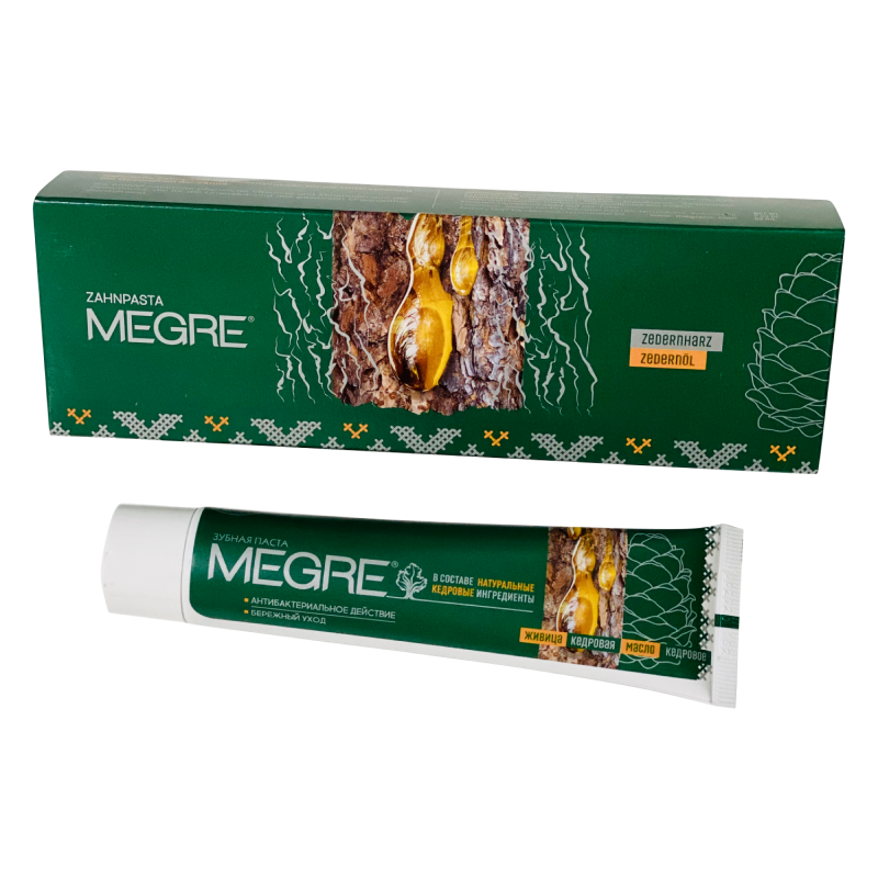 Паста зубная MEGRE с кедровым маслом и живицей кедра, 60 мл